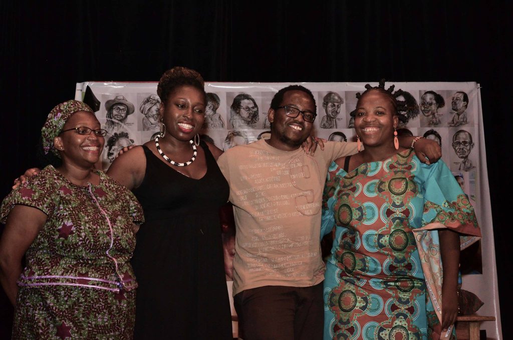 From left to right: Dr Stella Nyanzi, Nana Darkoa, Moses Kilolo and Zukiswa Wanner after a panel discussion at Writivism 2015
